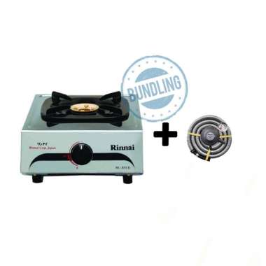 Rinnai Paket Bundling Kompor Gas 1 Tungku Rinnai RI 511E + Selang Regulator Gas RMS 206M