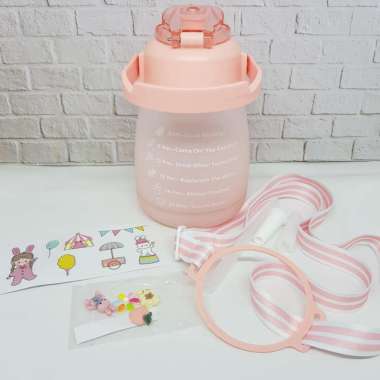 Botol Minum 1.3 L / Botol Viral Gemoy / Botol sticker Gradasi 1 Liter PINK