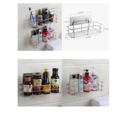Jual Chrome Rectangle Single Corner Bathroom Shelf Shower Wall Caddy Tidy Basket Online Oktober 2020 Blibli Com