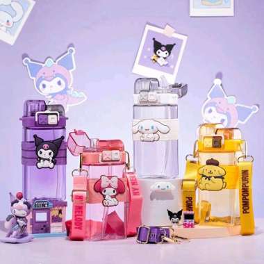 BOTOL MINUM 2 IN 1 SANRIO ORI / BOTOL MINUM ANAK IMPORT Kuromi