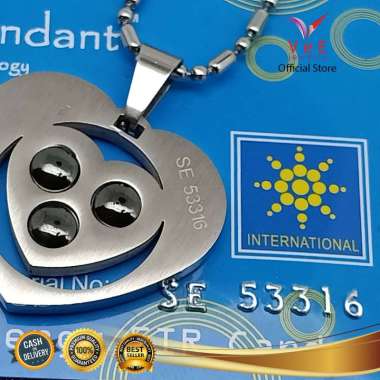 Vee Titanium Bio Chi Quantum Pendant Scalar Energy Love Kalung Liontin Pria silver