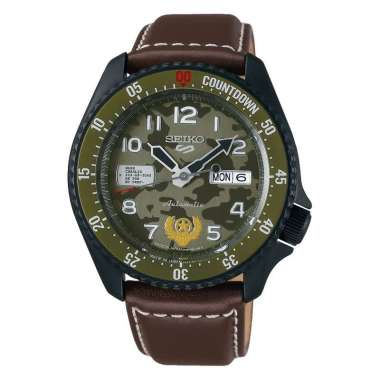 Seiko 5 Sports Street Fighter SRPF21K1 Limited Edition Guile Indestructible Fortress Brown Leather S