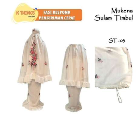 MUKENA Sulam Timbul / Sulam Bayang / Sulam Kristik / Mukenah Padang ST-03