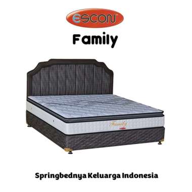 Kasur Spring Bed Full Set ESCON Family Putih - FREE BANTAL 100x200