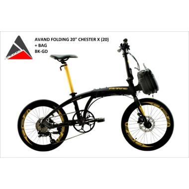 Sepeda Lipat Avand Chester X [20 inch] Black Gold