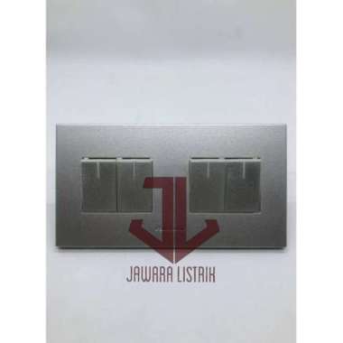 SAKLAR ISI 4 PANASONIC 2 GANG SILVER STYLE WESJP78049MWS