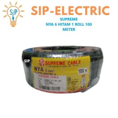 KABEL SUPREME NYA 6 MM HITAM ( 1 ROLL 100 METER ) SUPREME NYA 6MM ORI