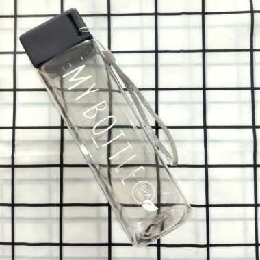 MY BOTTLE BOTOL MINUM KOTAK 500 ML Tutup Kotak Hitam