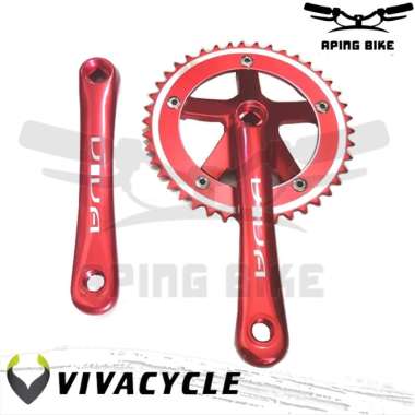 Crank Viva 42T Single Fixie Alloy Gear Sepeda Fixie Gir 42T Merah