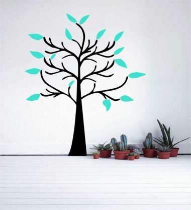 Stiker Dinding Kaca Office Wall Sticker Pohon Besar 005 hitam