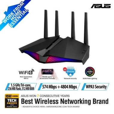 ASUS RT-AX82U AX5400 Dual Band WiFi 6 Gaming Router Black