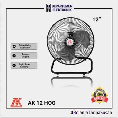 KIPAS BESI MEJA FLOOR FAN AK 12" HOO hitam