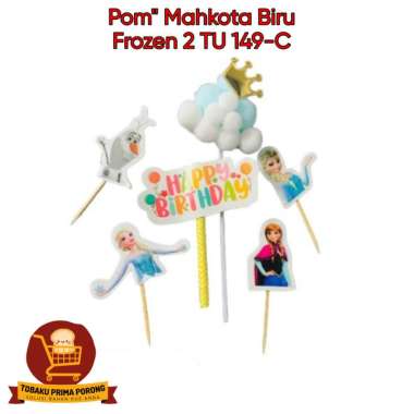 Topper Happy Birthday / Topper Ulang Tahun / Topper Kue Mahkota Frozen 2