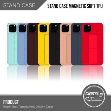 Kick Stand Magnetic Case TPU Silicone Casing Iphone 6 7 8 X 11 Pro Max - hitam Apple iPhone 11 Pro M
