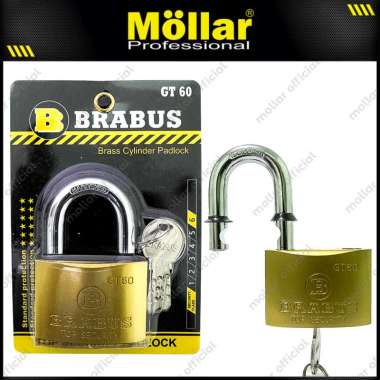 BRABUS GT60 Short Gembok Kuningan 60 mm Leher Pendek Computer Key