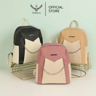 GYKACO FUJI - Tas Ransel Wanita - Fashion Backpack (Import) Khaki