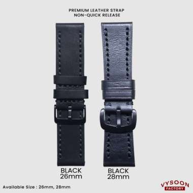 Premium Leather Strap Tali Kulit Jam Tangan AC EXP Panerai 26mm 28mm 26mm Black