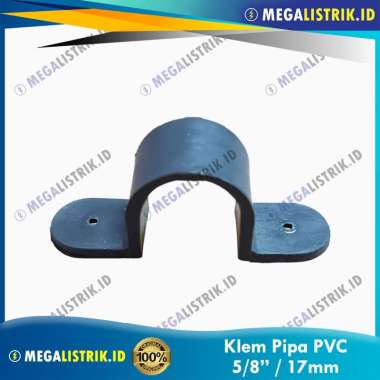 Klem Pipa 5/8 Abu-Abu / Klem PVC 17mm / Klem Pipa Listrik 5/8