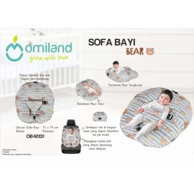 Omiland Sofa Bayi Multifungsi - Train Peach Train Blue