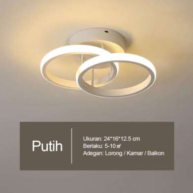 Cod Golden Led Lampu Plafon 3Warna Led Ceiling Lampu Hias Rumah Bulat Putih