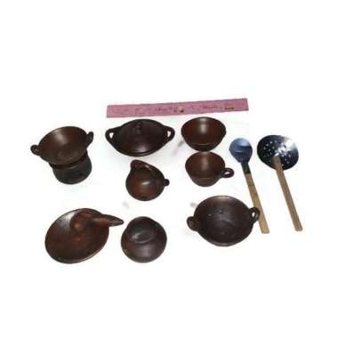 Kichen set mainan anak perempuan / alat masak masakan tanah liat Biasa