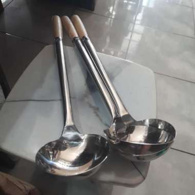 Irus Kuah Tebal Stainles Stainless Baso Jumbo Gagang Kayu # 6