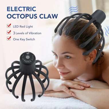 Alat Pijat Kepala Elektrik Otomatis Octopus Claw Scalp Massager 3 Gears Terapi Pemijat Kesehatan Gur