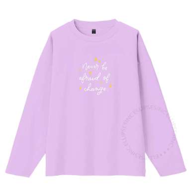 ELLIPSESINC Kaos Oversize Wanita Lengan Panjang LILAC X BRICK COLLECTION NEVER BE XL LILAC