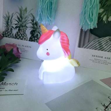 Lampu Tidur Malam LED Portable Lamp Lights Lampu Hias Malam Unicorn Duduk