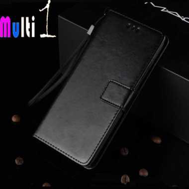 Leather Case Wallet Samsung Galaxy A01 Core - Samsung M01 Core Flip Cover Case Dompet - Gold Samsung Galaxy A01 Core