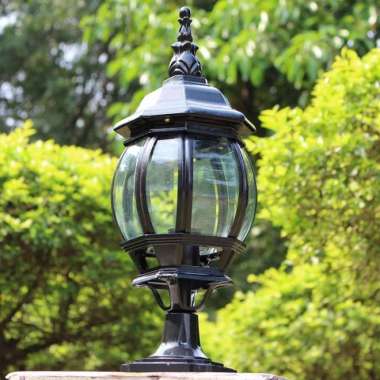 Lampu Pilar Outdoor-Lampu Pilar Klasik-Lampu Pilar Taman 1003 S2 Hitam