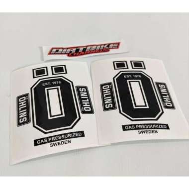 STICKER USD SHOCK DEPAN OHLINS CRF DTRACKER KLX 150 ORAJET Putih Merah