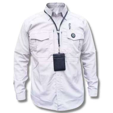 baju kemeja pria lengan panjang w-tac putih M