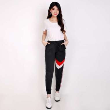 Celana Panjang Jogger Training wanita model terbaru - Jfashion Kenneth Women XL Hitam