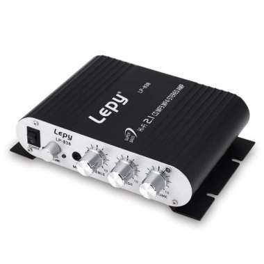 Lepy Hifi Stereo Amplifier Treble Bass Booster Black
