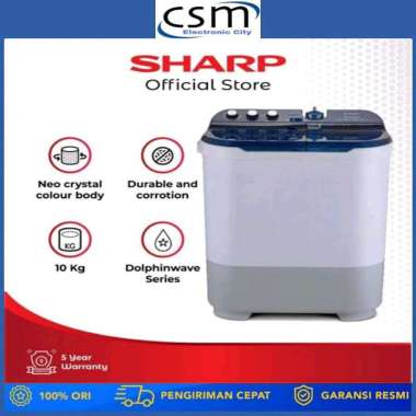 Sharp Mesin Cuci 2 Tabung 10KG ES-T1090-BK / EST1090 / EST 1090 VK GARANSI RESMI