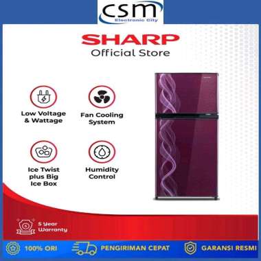 Sharp Kulkas 2 Pintu SJ-197ND-VB/VP / SJ197NDVB / SJ197NDVP GARANSI RESMI BLUE