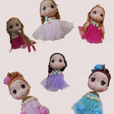 Gantungan Kunci Keychain Boneka Gaun Lucu Putih