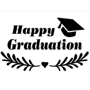 Sticker Happy Graduation / Stiker Balon Bobo Pvc Untuk Bucket Wisuda Grad star gold
