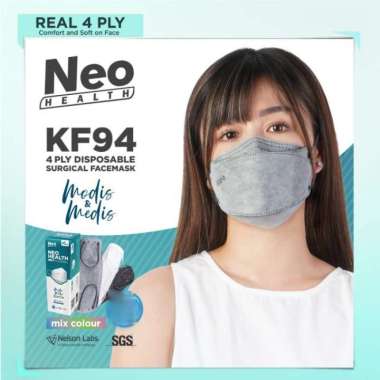 NEO KF94 EARLOOP MONOCHROME 4 PLY FACE MASK MASKER MEDIS