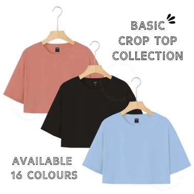 ELLIPSESINC Basic Crop Top Lengan Pendek & Panjang LENGAN PANJANG L ARMY GREEN