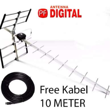 Pf Antena Tv Digital Antena Luar Outdoor Hd-18 Hd18 Hd 18 Free Kabel Multicolor
