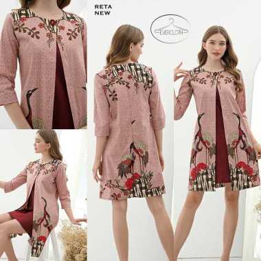 Evercloth Reta ( NEW ) Dress Batik Lengan Panjang Tunik Batik Couple Batik Modern Dress Wanita Slimf