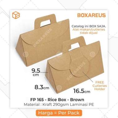 Bungkus Nasi Rice Pack Lunch Box Kertas Kemasan Makanan | FP 165 BROWN