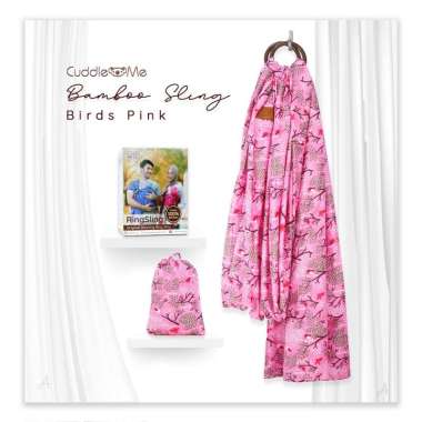 Cuddle Me Ringsling bamboo cuddle me gendongan bayi kain bird pink