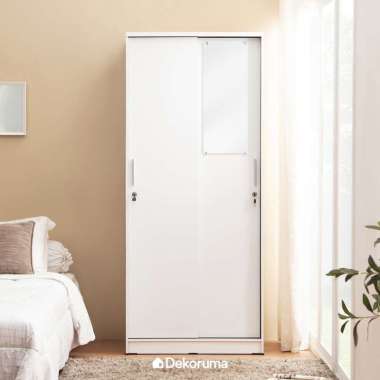 Cubic LUNA SL 80 - Dekoruma Lemari Pakaian Sliding Putih / Wardrobe