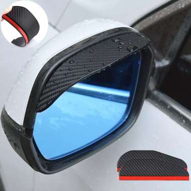 mika pvc carbon talang anti air hujan pelindung kaca spion wiper mobil