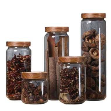 Toples Makanan Ringan Cemilan Tempat Penyimpanan Minimalis Aesthetic Dapur Glass Storage Jar Toples 