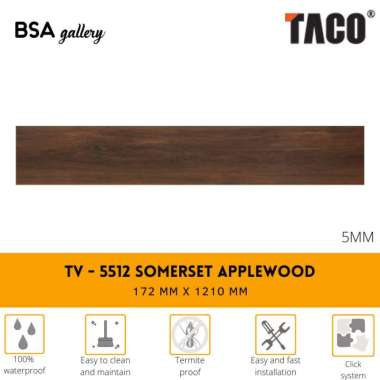 TACO SPC 5MM TV 5512 SOMERSET APPLEWOOD LANTAI KAYU VINYL CLICK SYSTEM
