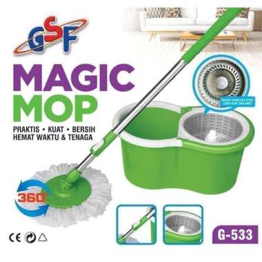 alat pel lantai / magic mop / mop putar / spin mop stainless/ plastik